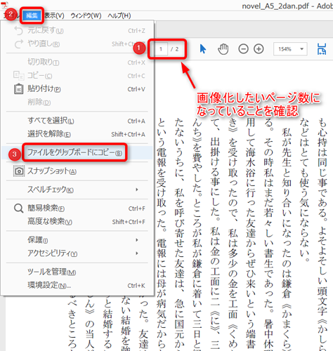 Adobe Acrobat Reader DC操作画面